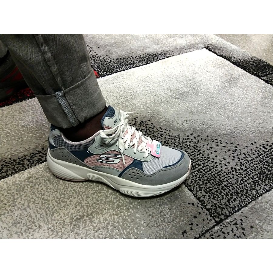 Skechers damskor, promenad grå/rosa